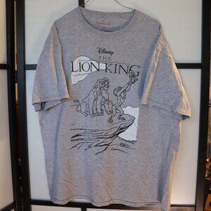 Disney The Lion King Men's Grey T-Shirt – Size XL - Movie - Promo - Animal Print